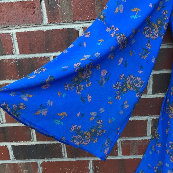 Free People Blue Floral Dress Tunic Size XS - Picture 3 of 7